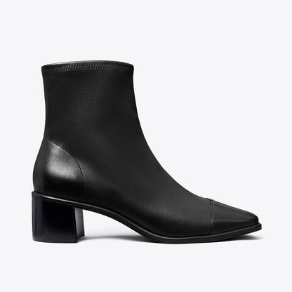 Tory Burch Cap-Toe Low-Heel Ankle Boot PERFECT BLACK / PERFECT BLACK