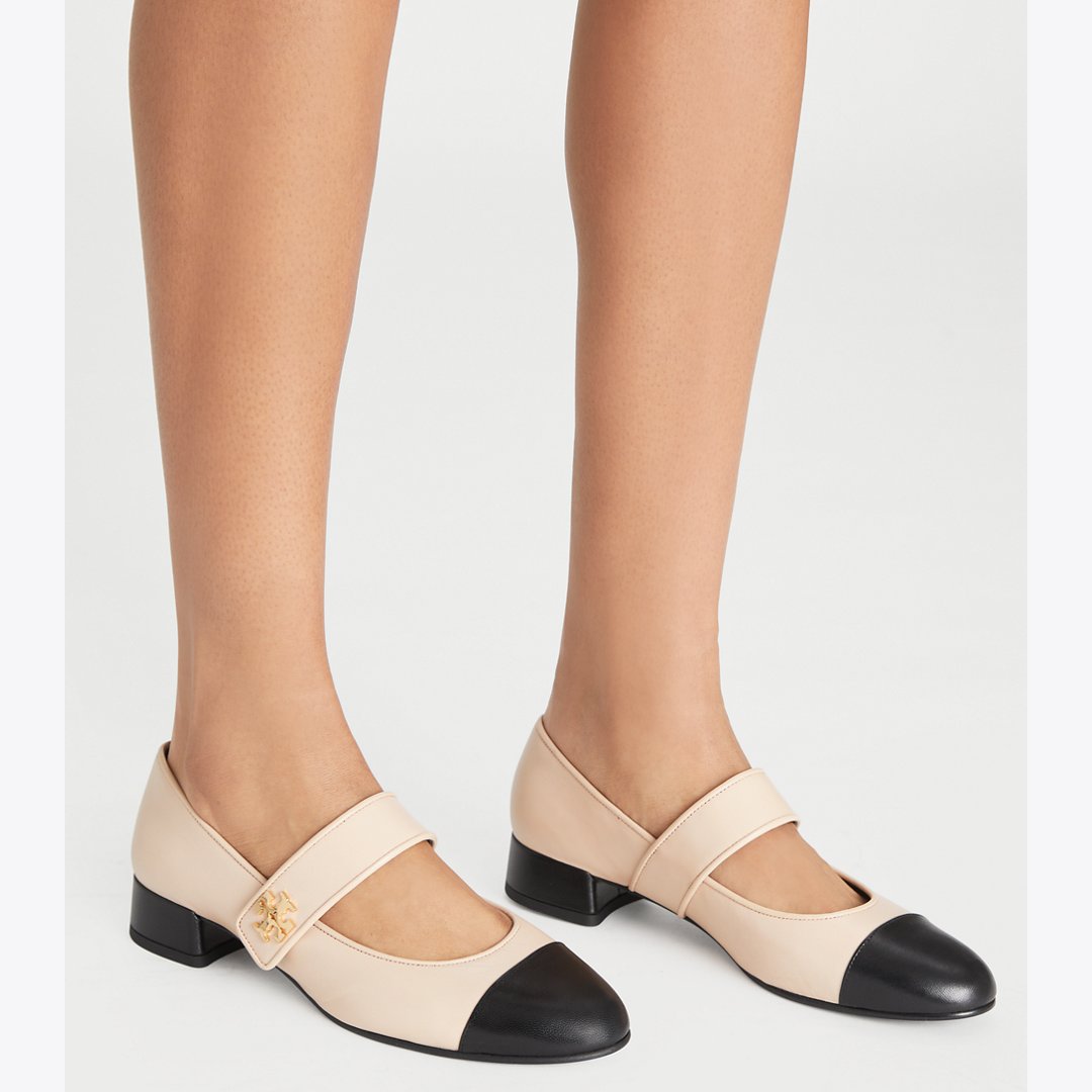 Tory Burch Cap-Toe Mary Jane ROSE SILK / PERFECT BLACK