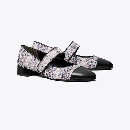Tory Burch Cap-Toe Mary Jane PINK / BLACK MULTI