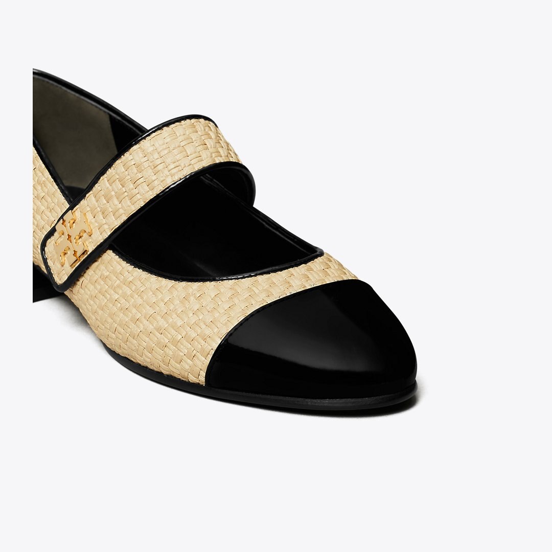 Tory Burch Cap-Toe Mary Jane NATURAL / PERFECT BLACK