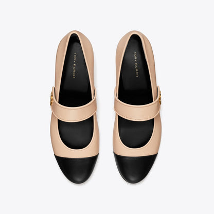 Tory Burch Cap-Toe Mary Jane ROSE SILK / PERFECT BLACK