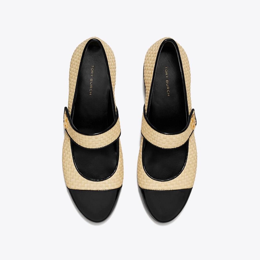 Tory Burch Cap-Toe Mary Jane NATURAL / PERFECT BLACK
