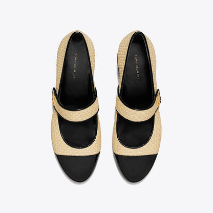 Tory Burch Cap-Toe Mary Jane NATURAL / PERFECT BLACK