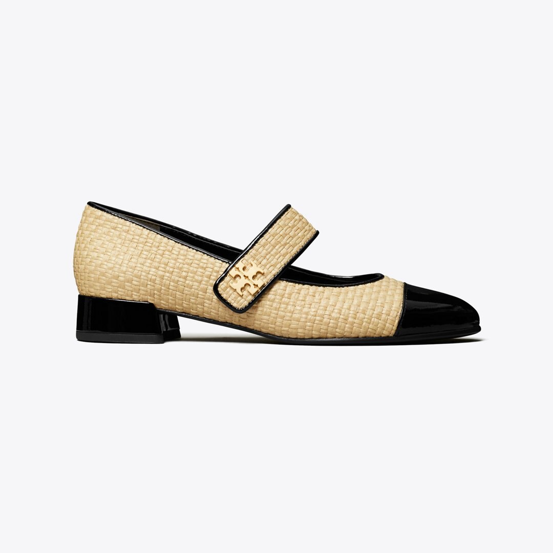 Tory Burch Cap-Toe Mary Jane NATURAL / PERFECT BLACK