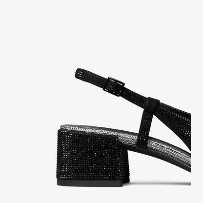 Tory Burch Cap-Toe Pav Slingback PERFECT BLACK / SILVER