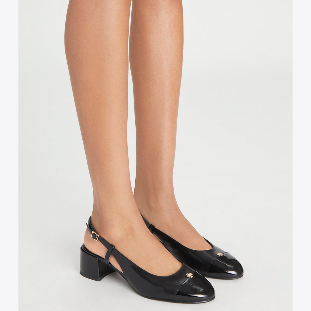 Tory Burch Cap-Toe Slingback PERFECT BLACK / PERFECT BLACK