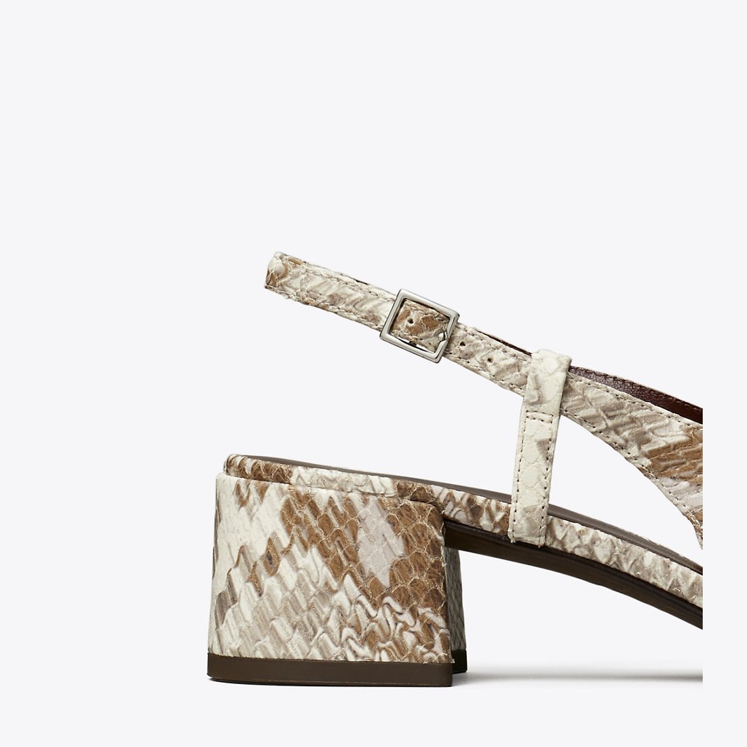 Tory Burch Cap-Toe Slingback GRANITE ROCCIA / RAMURE GREEN
