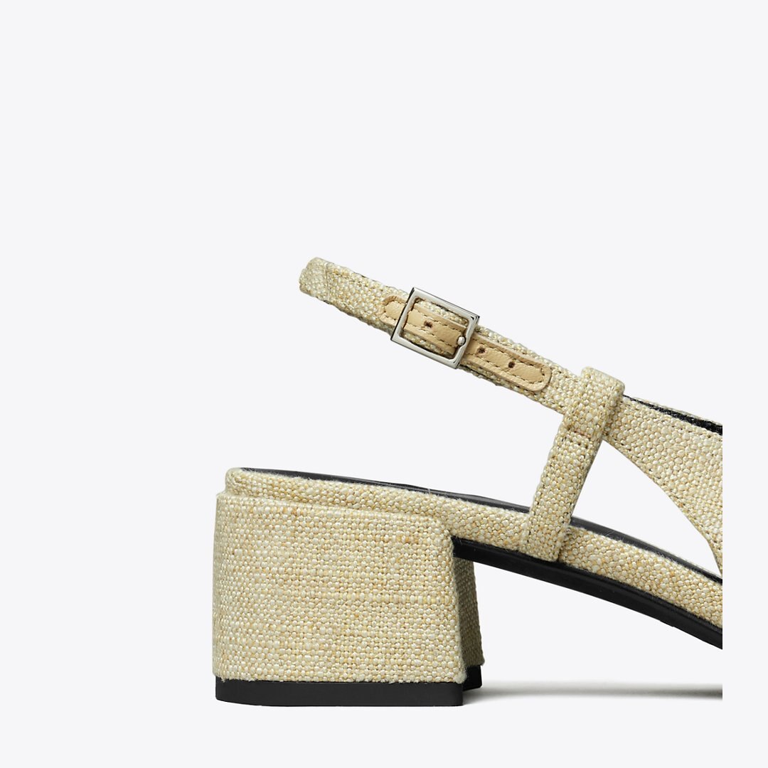 Tory Burch Cap-Toe Slingback WILD WHEAT / PERFECT BLACK
