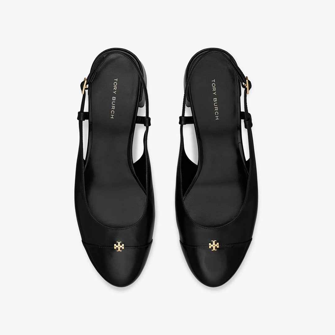Tory Burch Cap-Toe Slingback PERFECT BLACK / PERFECT BLACK