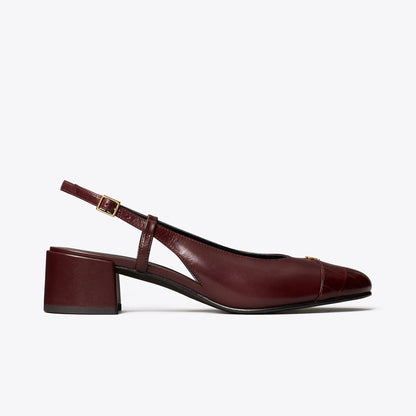 Tory Burch Cap-Toe Slingback Pump DEEP BURGUNDY