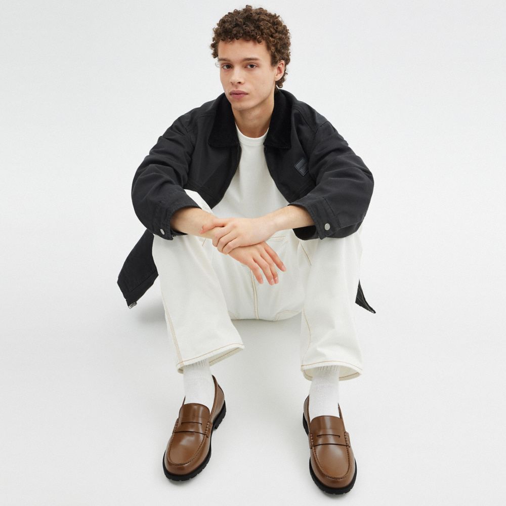 Coach Reagan Penny Loafer Dark Stone