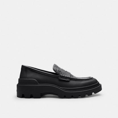 Coach Loafer With Signature Print Black