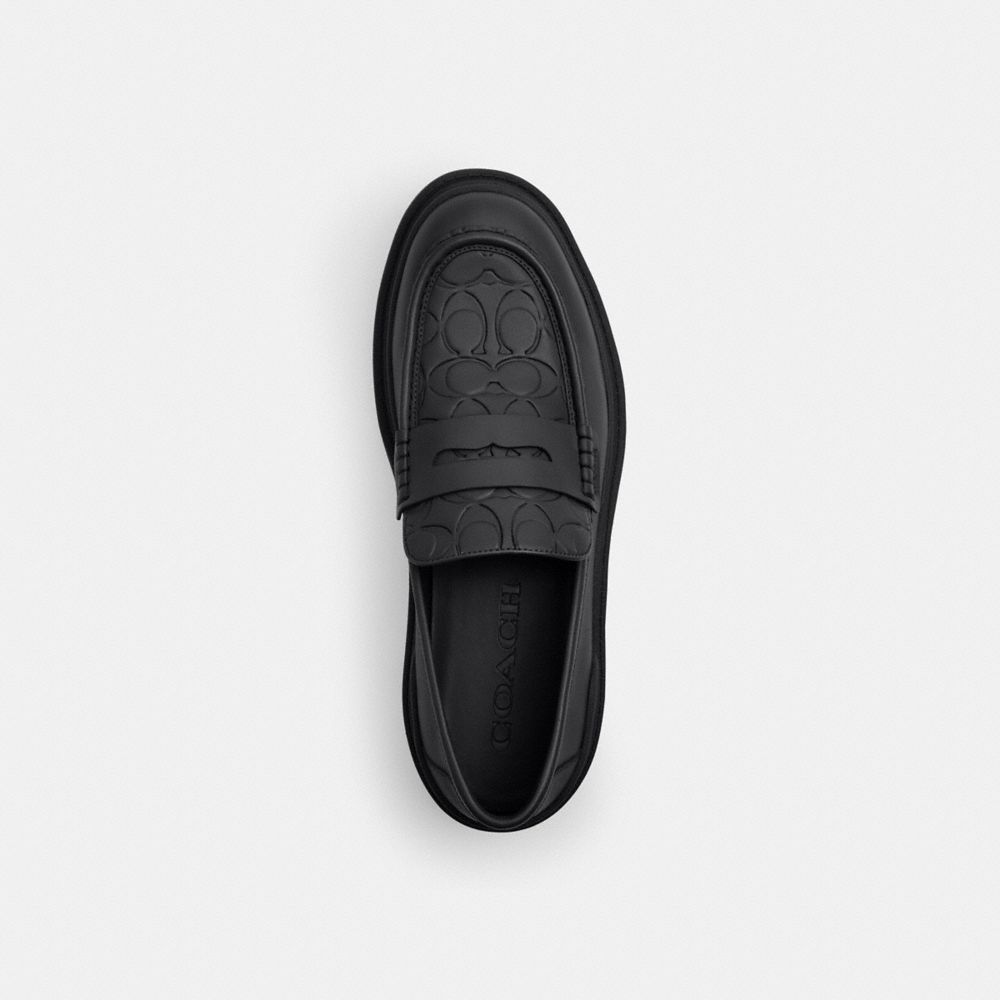 Coach Loafer With Signature Print Black