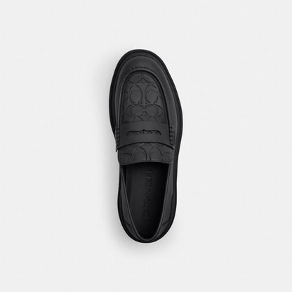 Coach Loafer With Signature Print Black