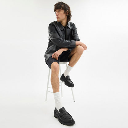 Coach Loafer With Signature Print Black