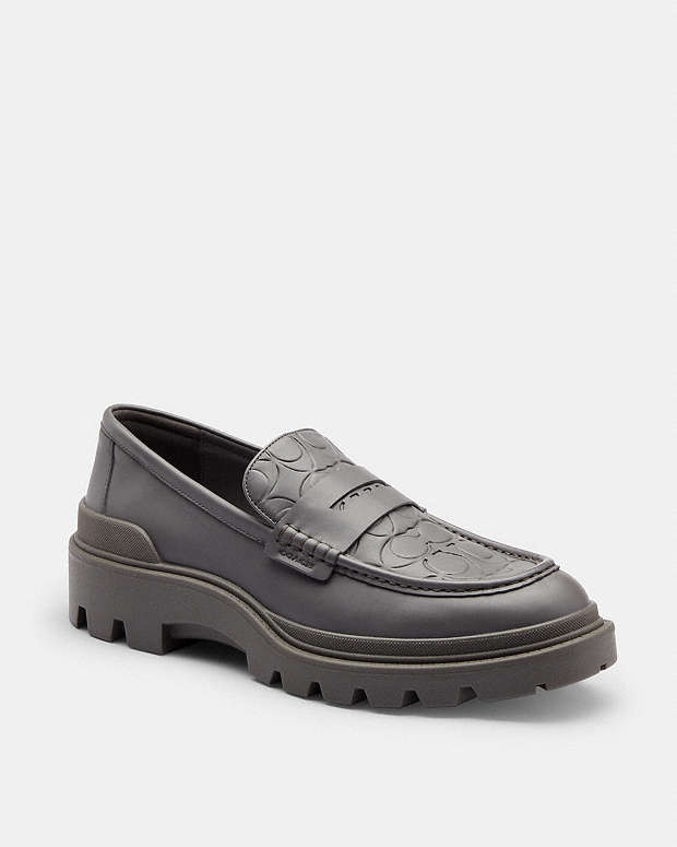 Loafer With Signature Print Charcoal Charcoal