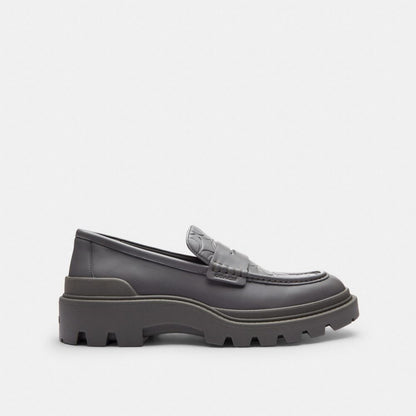 Men's Coach Loafer With Signature Print Charcoal
