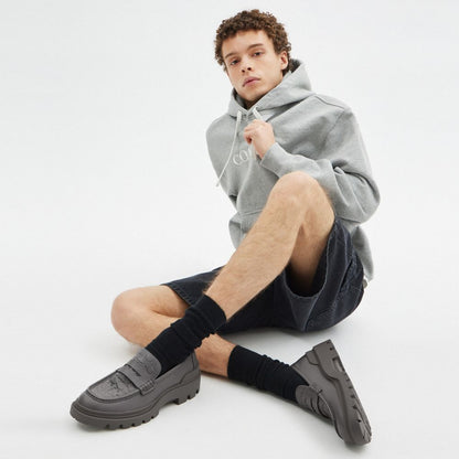 Coach Loafer With Signature Print Charcoal