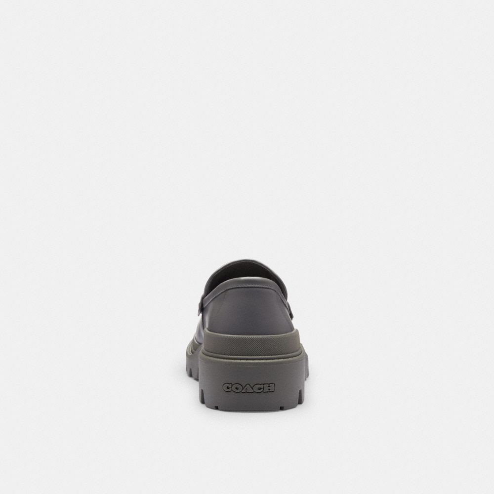 Coach Loafer With Signature Print Charcoal