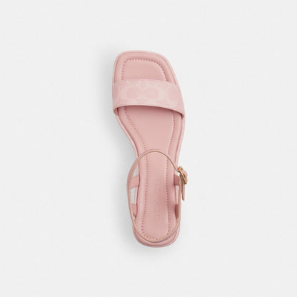 Coach Gale Wedge Sandal In Signature Canvas Powder Pink