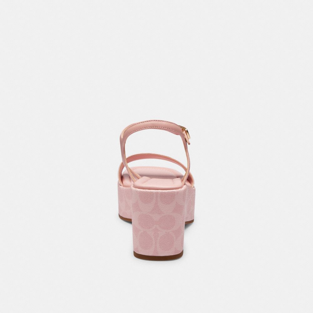 Coach Gale Wedge Sandal In Signature Canvas Powder Pink