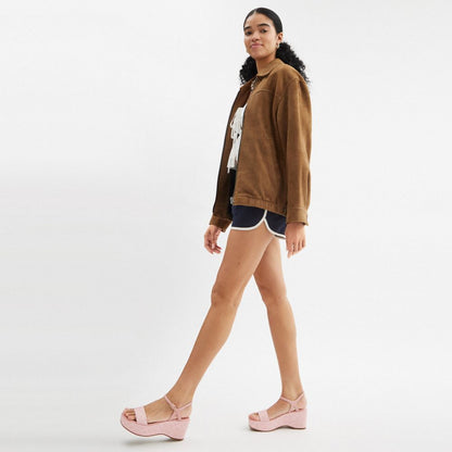 Coach Gale Wedge Sandal In Signature Canvas Powder Pink