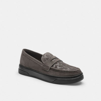 Coach Hybrid Loafer With Signature Print Charcoal