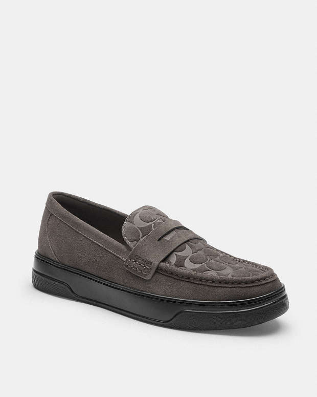 Hybrid Loafer With Signature Print Charcoal Charcoal