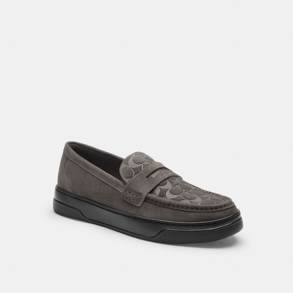 Coach Hybrid Loafer With Signature Print Charcoal