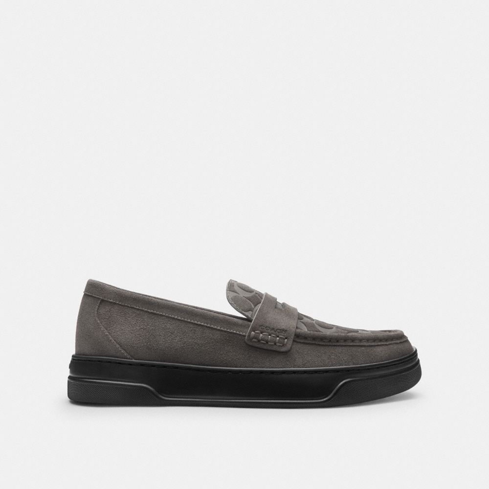 Coach Hybrid Loafer With Signature Print Charcoal