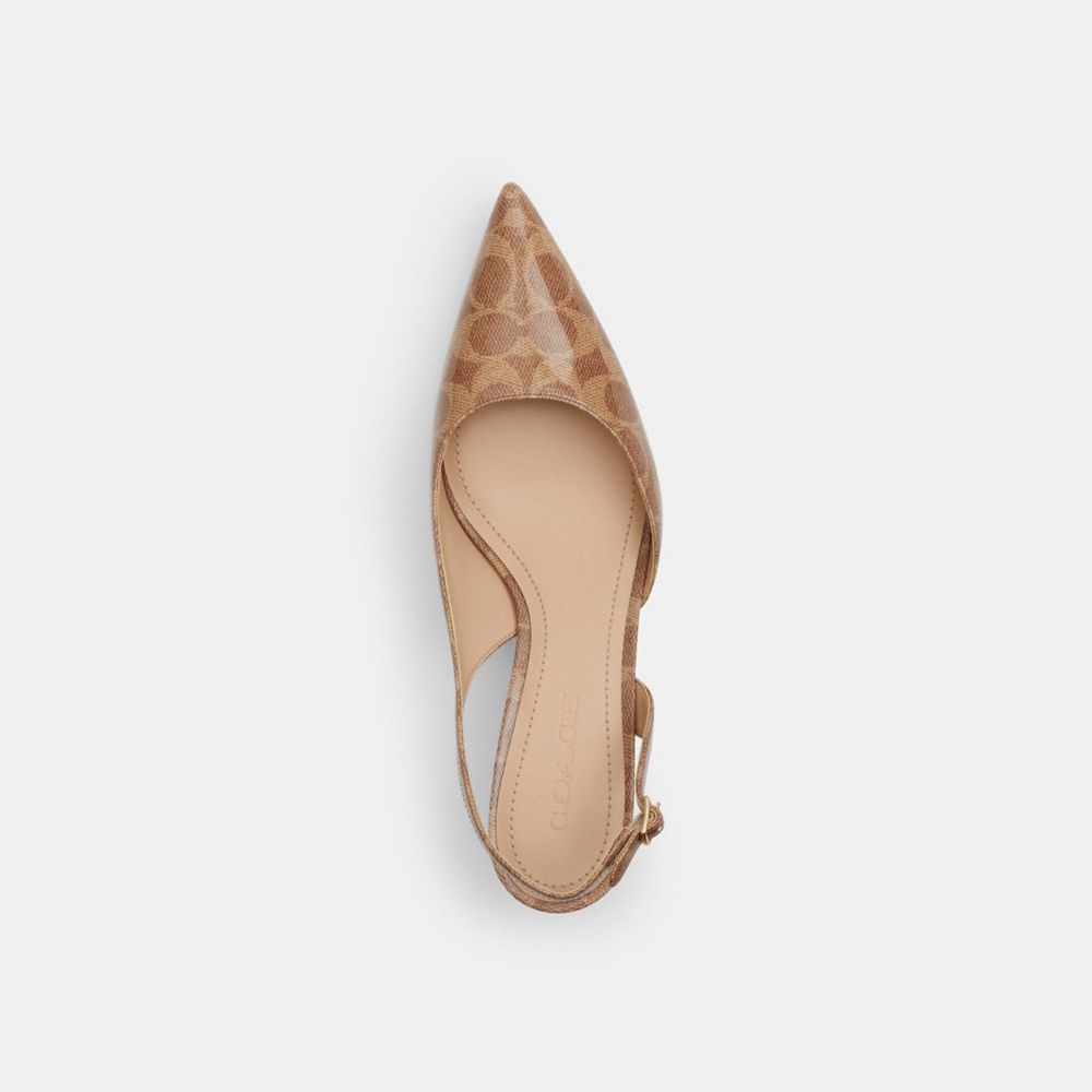 Coach Roxanne Pump In Signature Canvas Tan