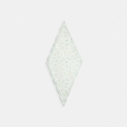 Coach Tossed Floral Print Silk Diamond Scarf Pistachio