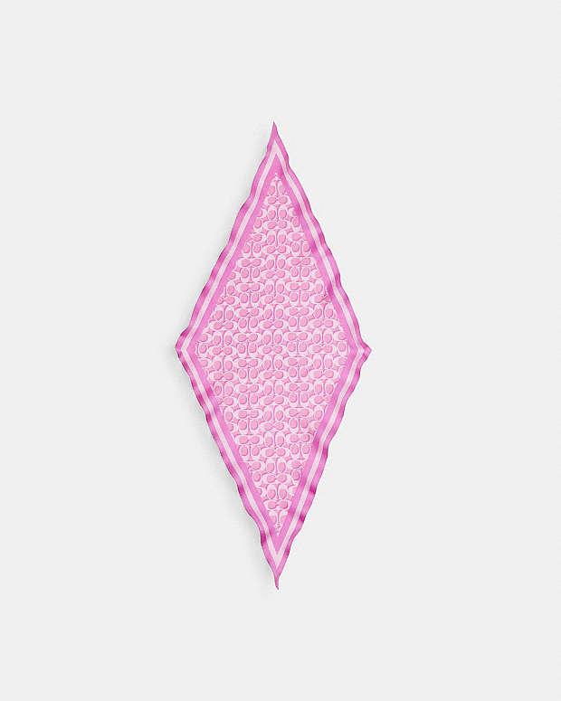 Signature Silk Diamond Scarf Fuschia Fuschia