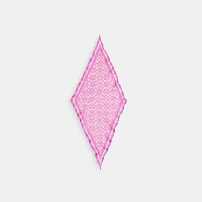 Coach Signature Silk Diamond Scarf Fuschia
