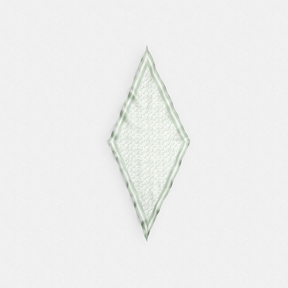Coach Signature Silk Diamond Scarf Pistachio