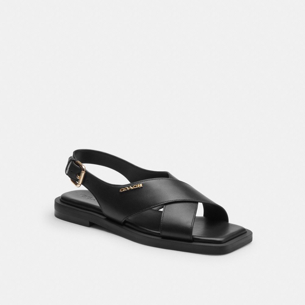Coach Link Criss Cross Sandal Black