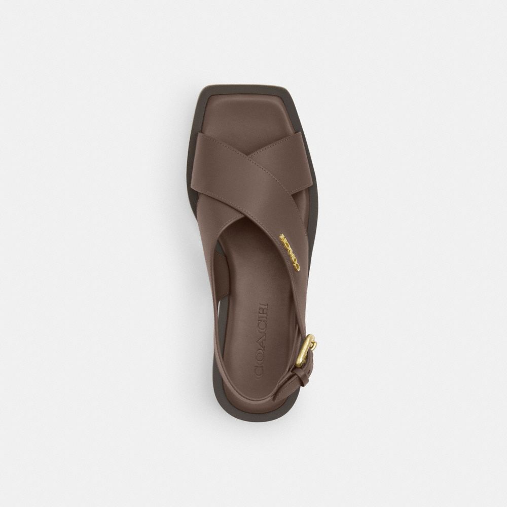 Coach Link Criss Cross Sandal Dark Stone