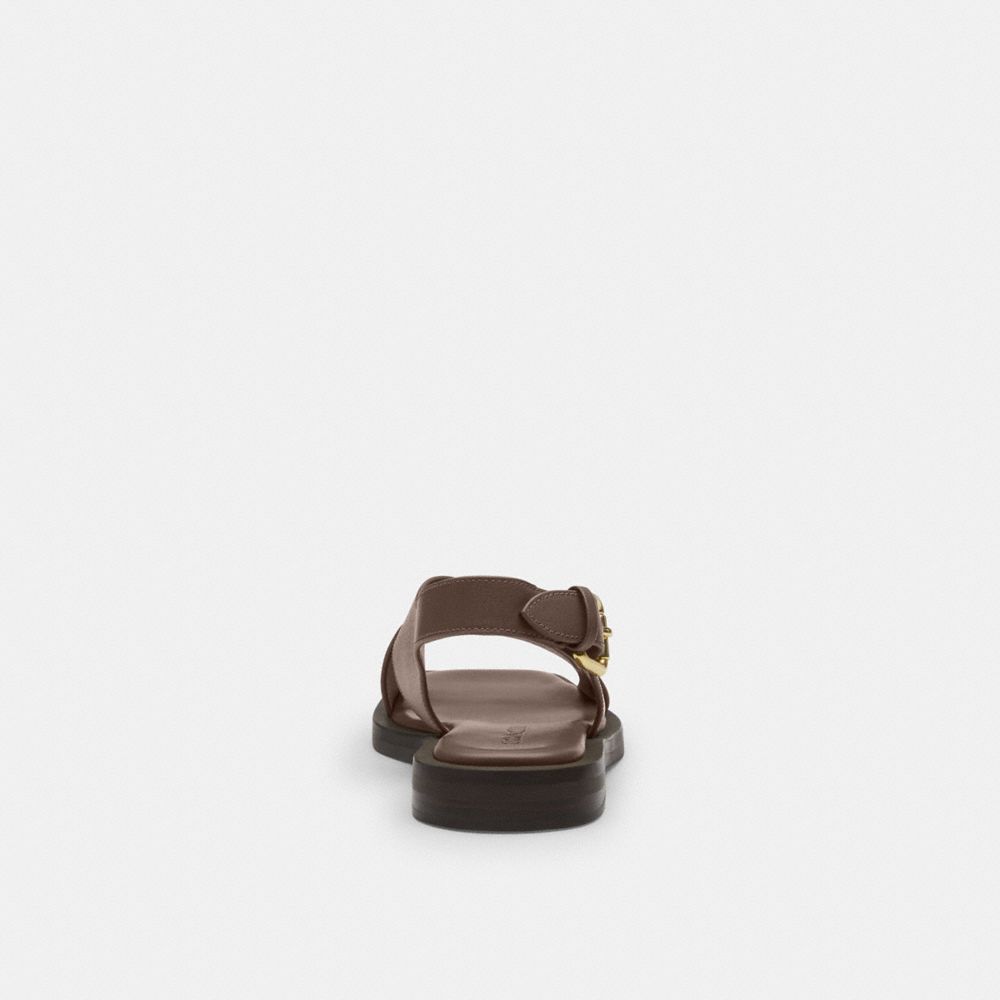 Coach Link Criss Cross Sandal Dark Stone