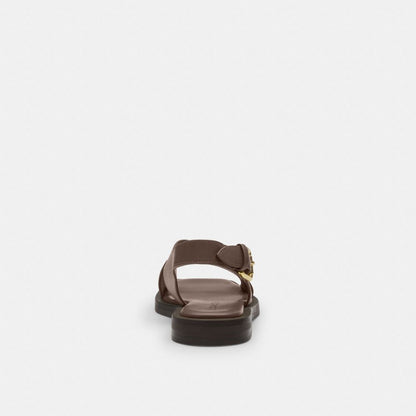 Coach Link Criss Cross Sandal Dark Stone