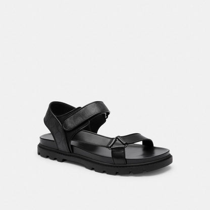 Coach Sport Sandal In Signature Canvas Black Charcoal