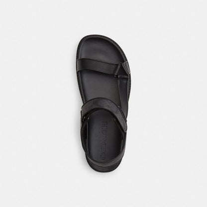 Coach Sport Sandal In Signature Canvas Black Charcoal