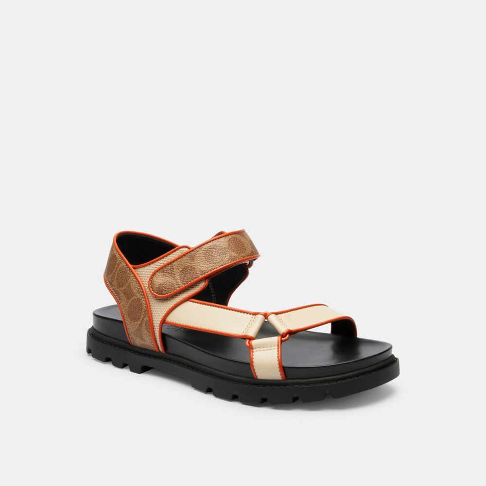 Coach Sport Sandal In Signature Canvas Chalk Multi