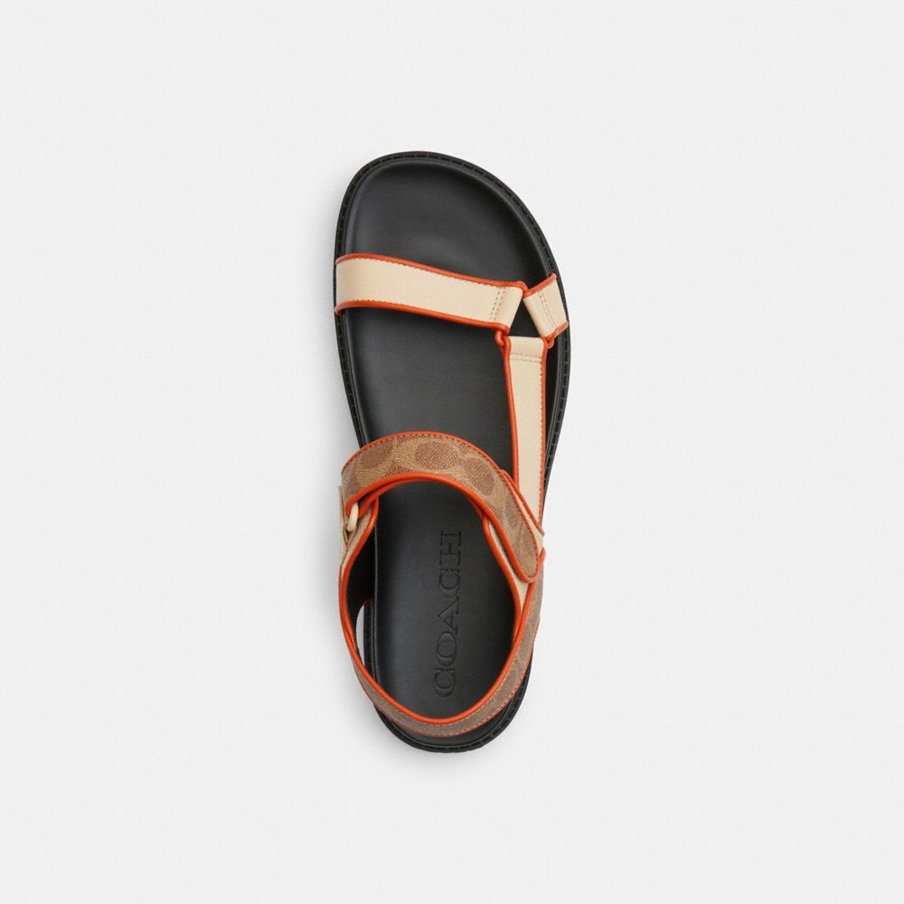 Coach Sport Sandal In Signature Canvas Chalk Multi