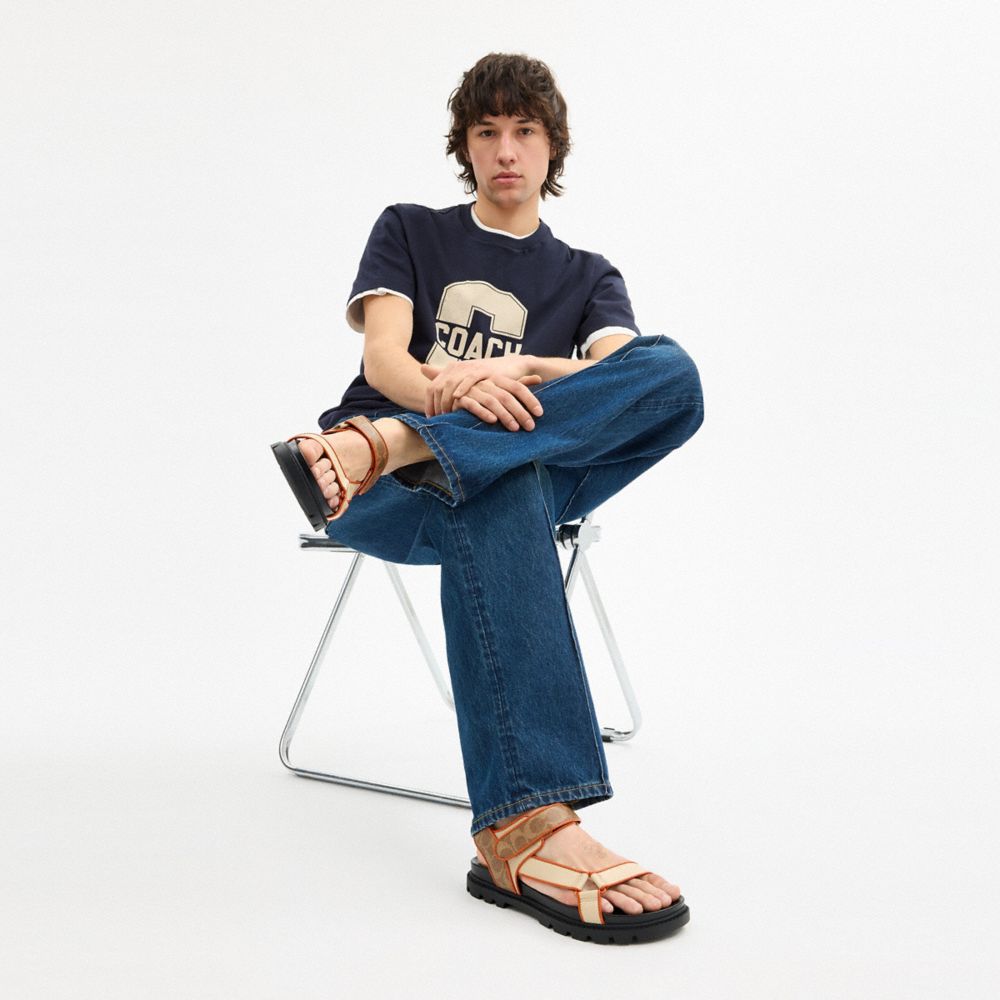 Coach Sport Sandal In Signature Canvas Chalk Multi
