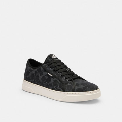 Men's Coach Canvas Sneaker In Signature Denim Black