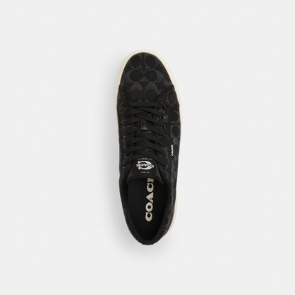 Men's Coach Canvas Sneaker In Signature Denim Black