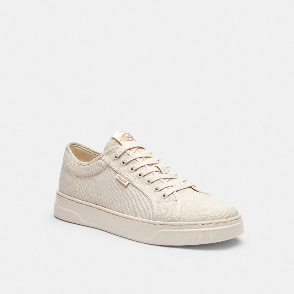 Men's Coach Canvas Sneaker In Signature Jacquard Chalk