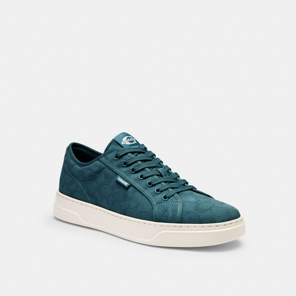 Coach Sneaker In Signature Jacquard Dark Teal Chalk