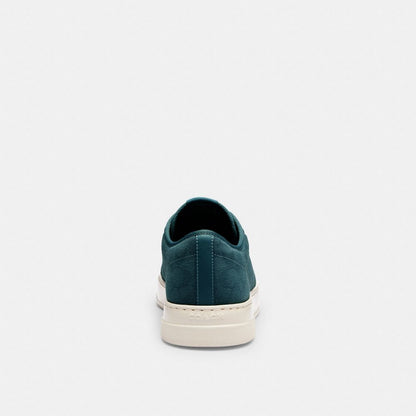 Men's Coach Canvas Sneaker In Signature Jacquard Dark Teal Chalk