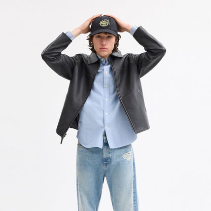 Coach Retro Sliced Lemon Print Baseball Hat Black Yellow